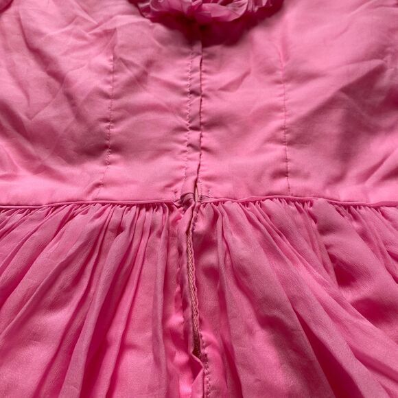 Vintage 60’s Square Dance Dress Swing Handmade Ruffle Pink Prairie Barbiecore - Picture 12 of 16